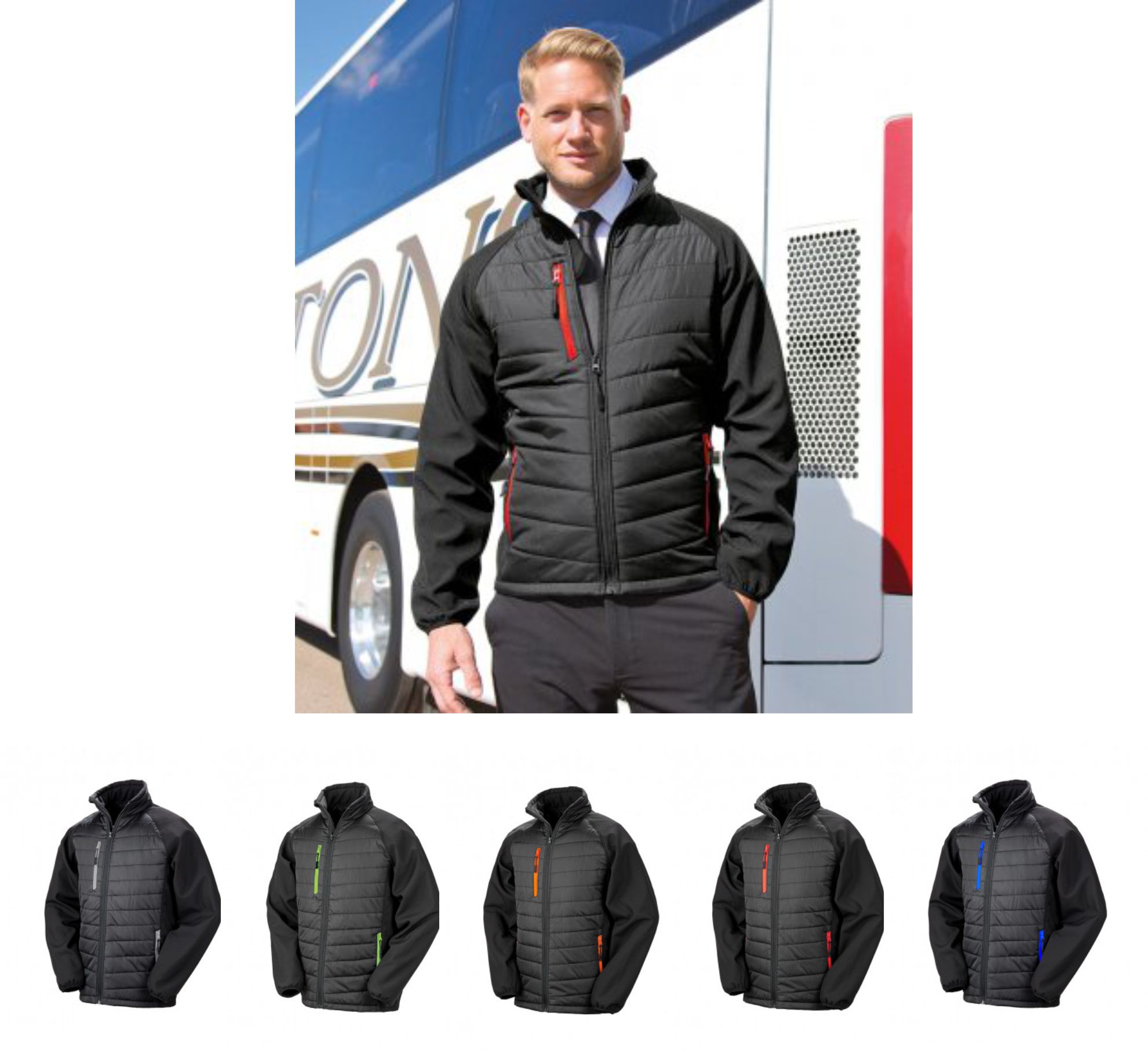 Result RS237 Black Compass Padded Jacket  Result RS237 Black Compass Padded Jacket
